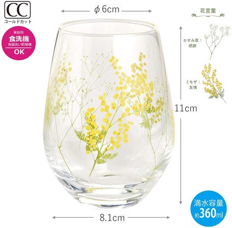 【預訂】Toyo Sasaki Glass 黃花玻璃對杯套裝