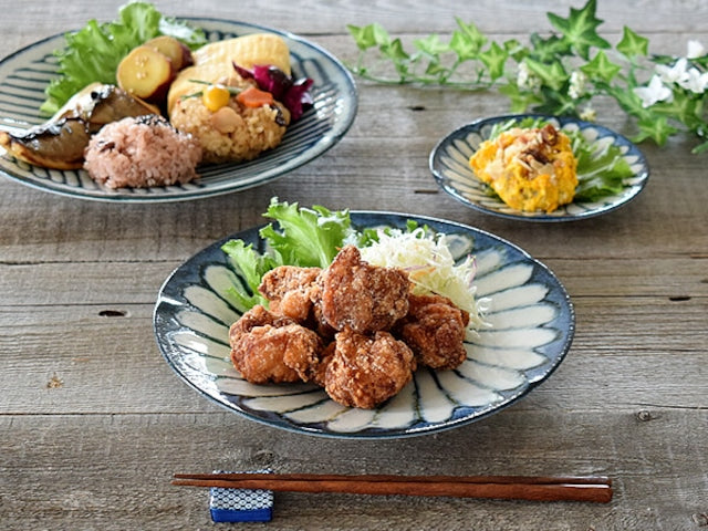 【預訂】日本製 復古藍花意粉皿