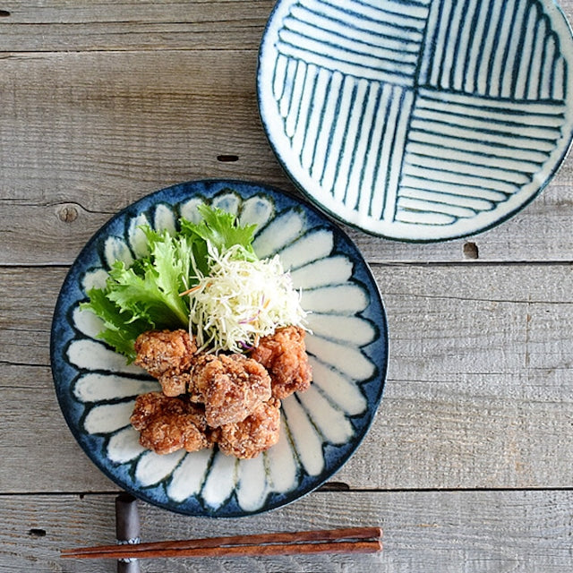 【預訂】日本製 復古藍花意粉皿
