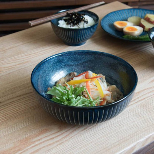 【預訂】日本製 靛藍十草大鉢