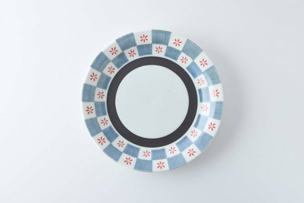 【現貨】日本製 藍花格子蛋糕碟